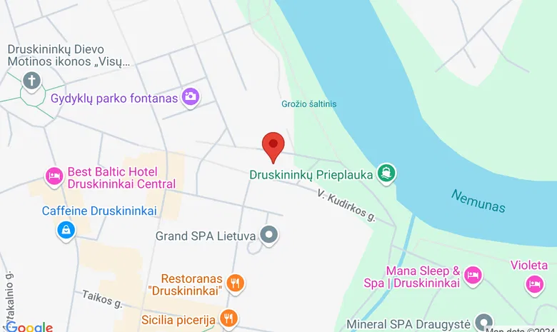 DRUSKININKŲ KOLONADA restoranas-muzikinis klubas žemėlapis