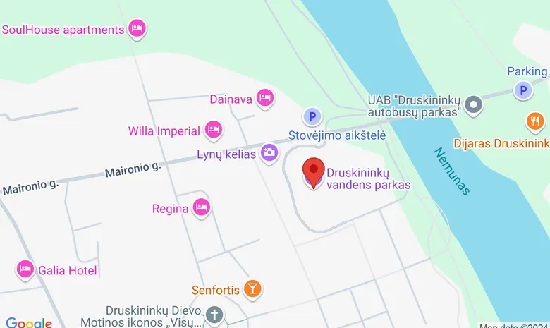 Druskininkų vandens parkas žemėlapis