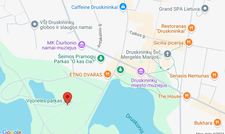 Vijūnėlės parkas žemėlapis