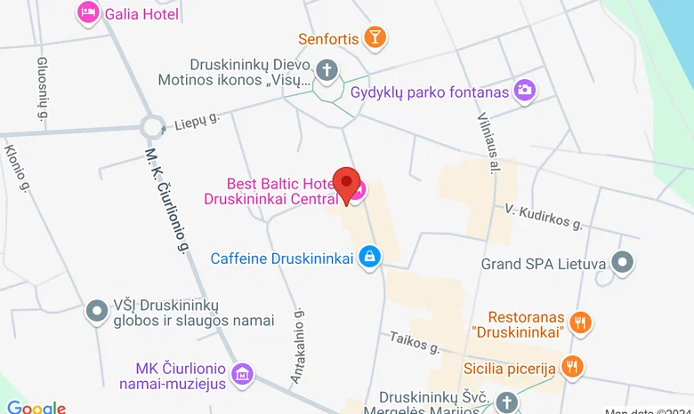BEST BALTIC Hotel Druskininkai Central žemėlapis