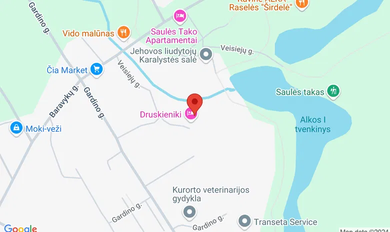 Įvairios Druskininkų vietos žemėlapis