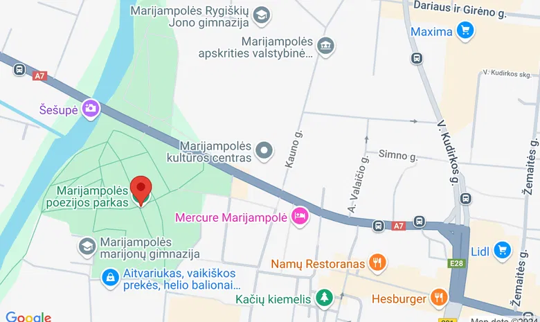 Marijampolės poezijos parkas žemėlapis