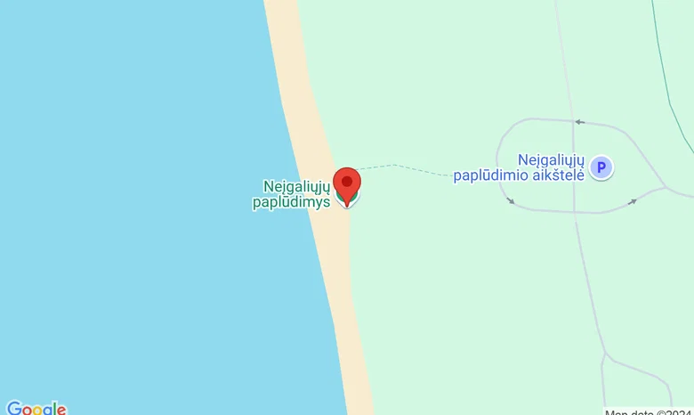 Neįgaliųjų paplūdimio automobilių aikštelė žemėlapis