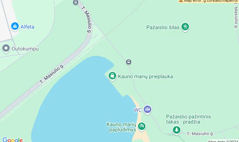 Pažaislio paplūdimys žemėlapis