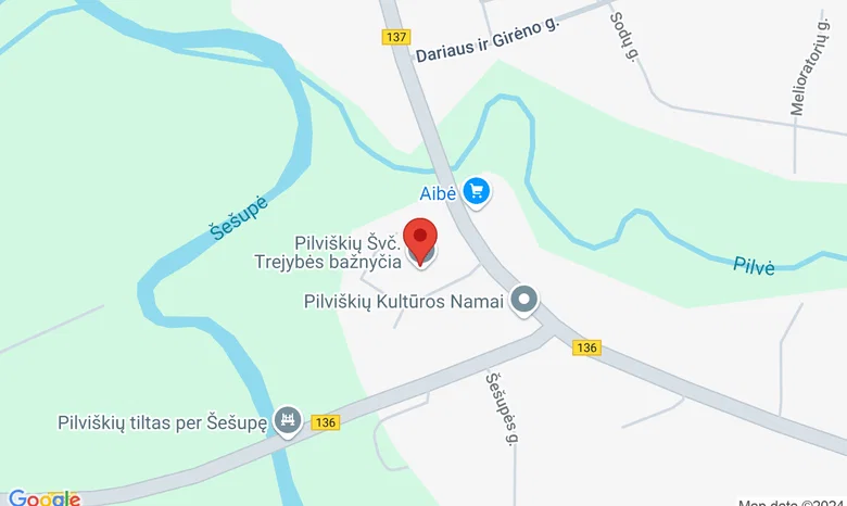 Pilviškių švč. trejybės bažnyčia žemėlapis
