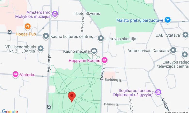Kauno Senosios kapinės ( Ramybės Parkas ) žemėlapis