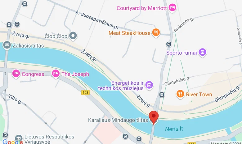 Prie Karaliaus Mindaugo tilto iš Žvejų g. pusės žemėlapis