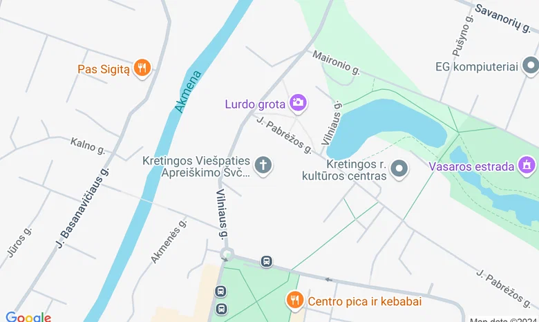 Kretingos Pranciškonų vienuolyno kiemelis žemėlapis