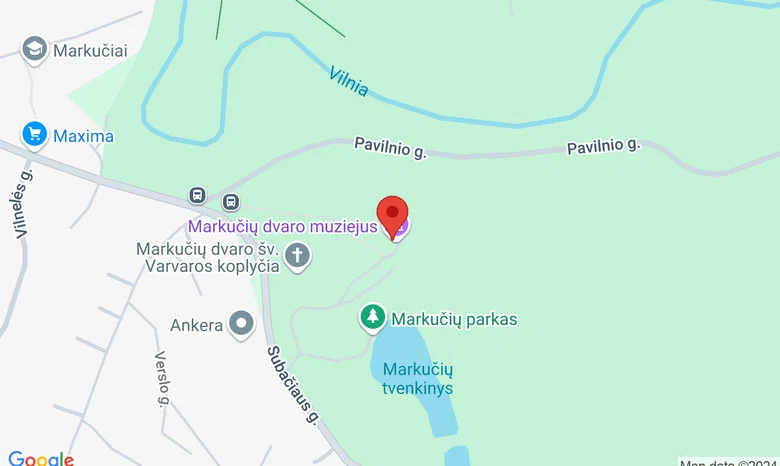 Literatūrinis A. Puškino muziejus Markučiuose žemėlapis