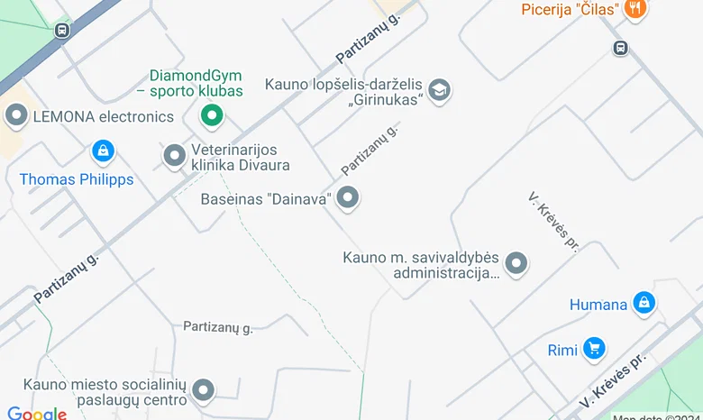 Kauno plaukimo mokykla žemėlapis