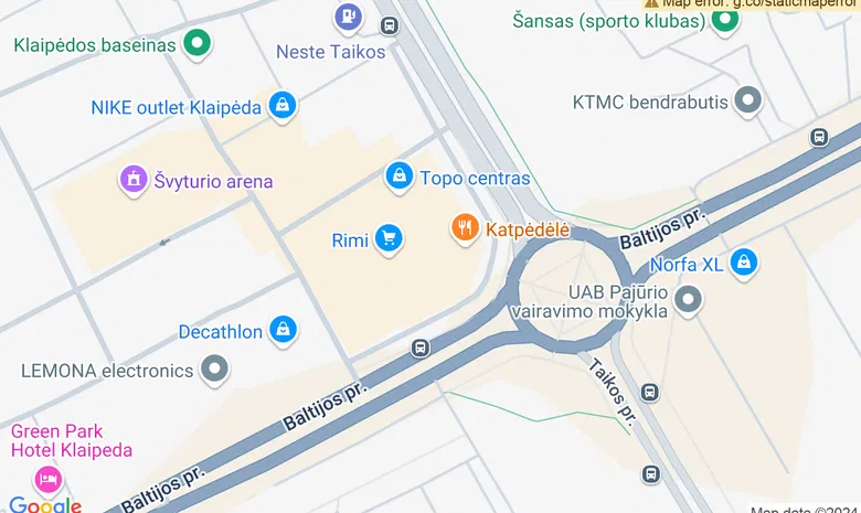 Prekybos ir pramogų centras žemėlapis