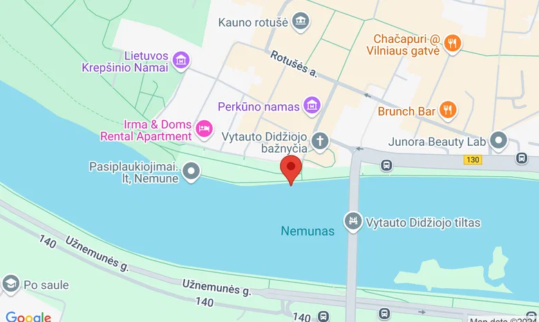 Kauno Senamiesčio prieplauka žemėlapis