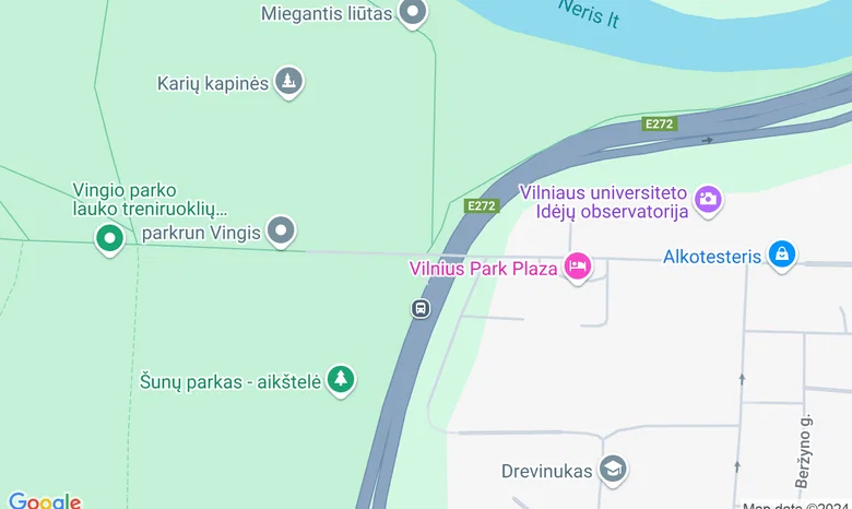 Vingio parko estrada žemėlapis