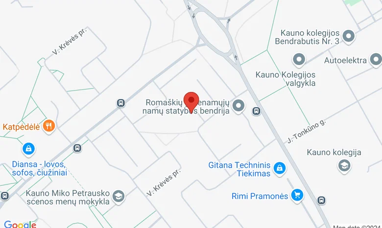 kiemas  tarp V. Krėvės pr. 74, 76 ir Pramonės pr. 73-77 namų. žemėlapis