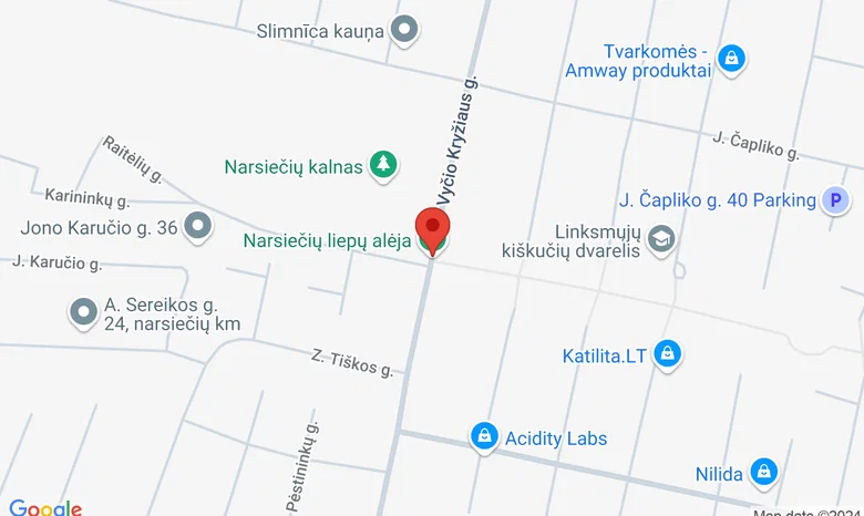 Narsiečių Liepų alėja žemėlapis