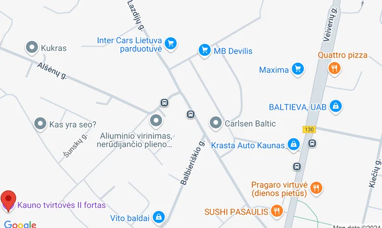 Kauno tvirtovės II fortas žemėlapis