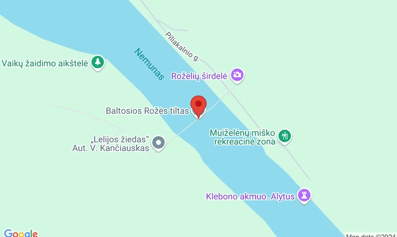 „Baltosios rožės“ tiltas žemėlapis