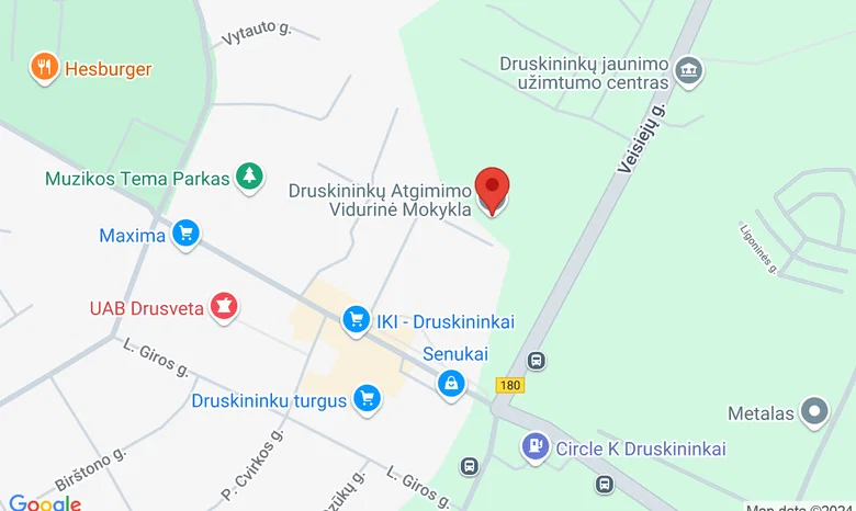 Druskininkų "Atgimimo" vidurinė mokykla žemėlapis