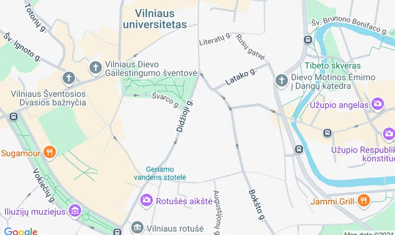 Vilniaus paveikslų galerijos kiemas žemėlapis