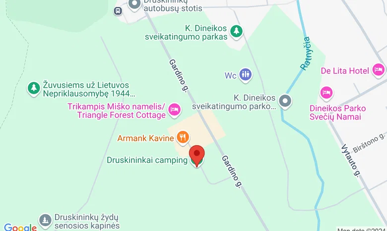 Druskininkų kempingas žemėlapis