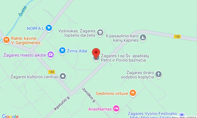 Žagarės (Naujoji) Šv. apaštalų Petro ir Povilo bažnyčia  žemėlapis