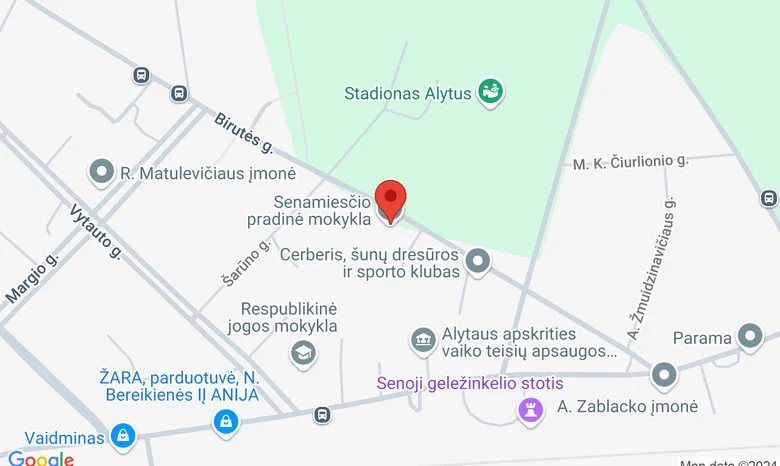 Alytaus Senamiesčio pradinė mokykla žemėlapis