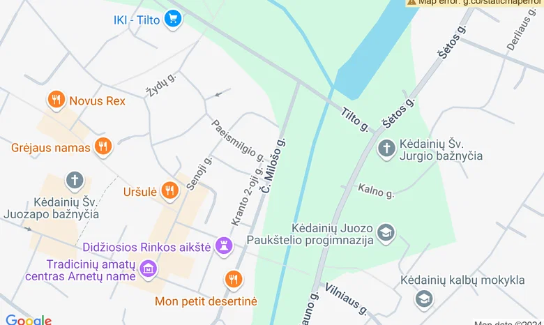 Didžioji ir Č. Milošo gatvės žemėlapis
