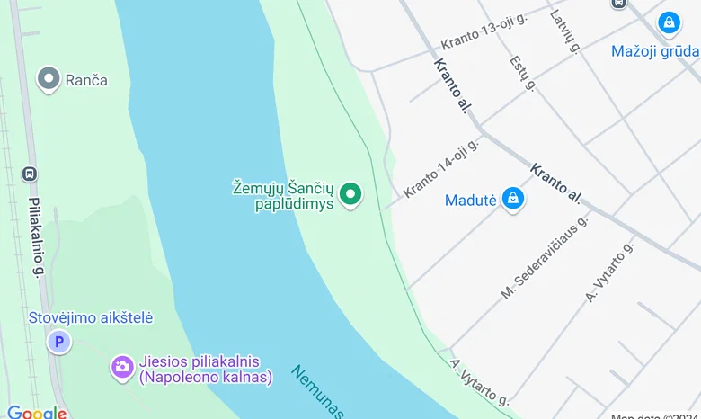 Žemieji Šančiai, pliažas  žemėlapis