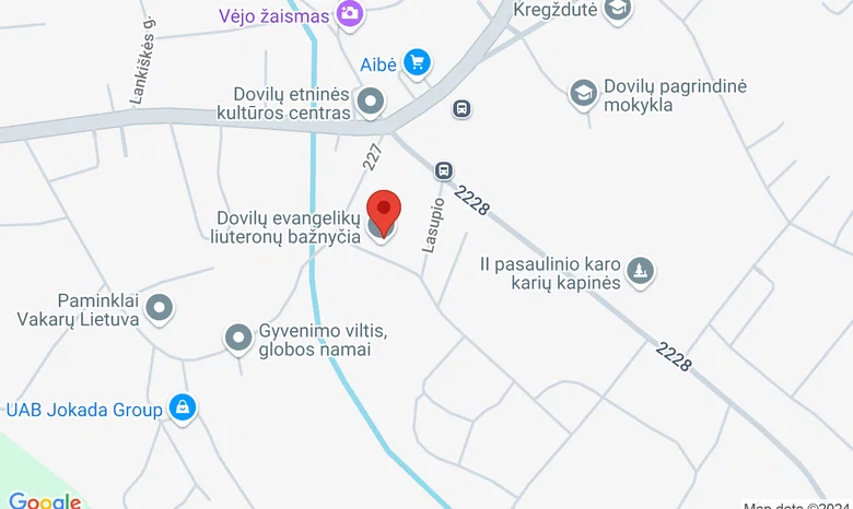 Dovilų evangelikų liuteronų bažnyčia žemėlapis
