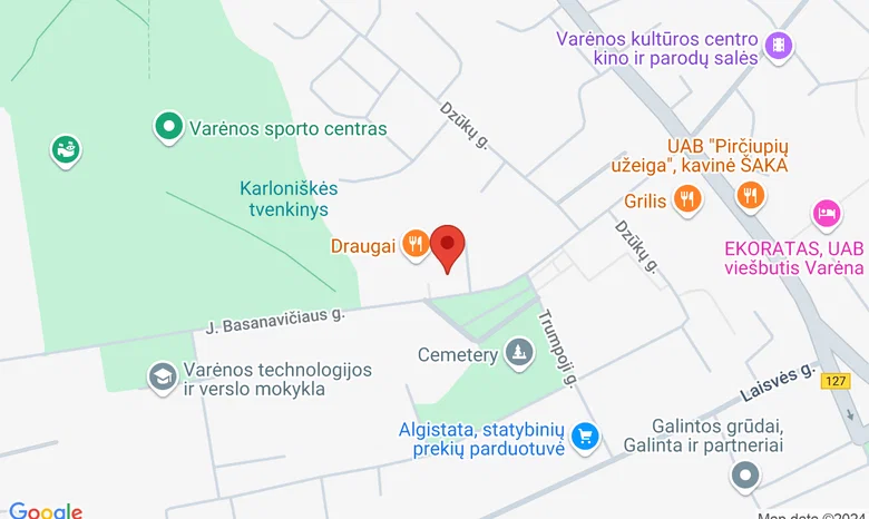 Varėnos kultūros centras žemėlapis