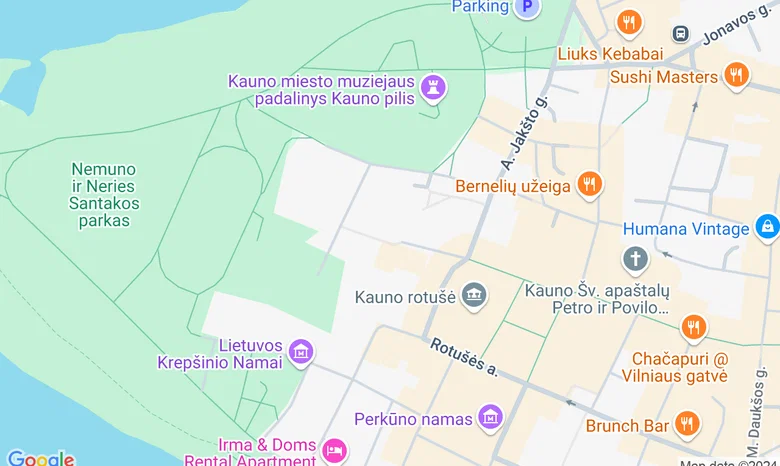 Kauno Arkivyskupijos mažoji salė žemėlapis