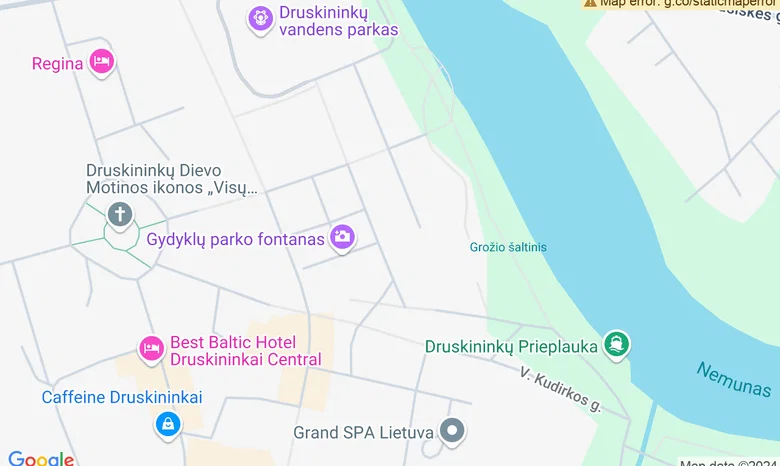 Gydyklų parko muzikinis fontanas žemėlapis
