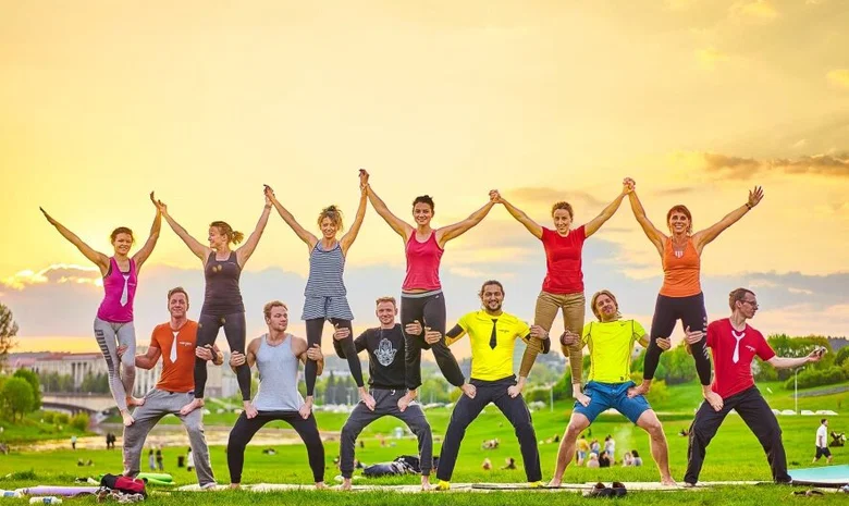 AcroYoga in a Tie